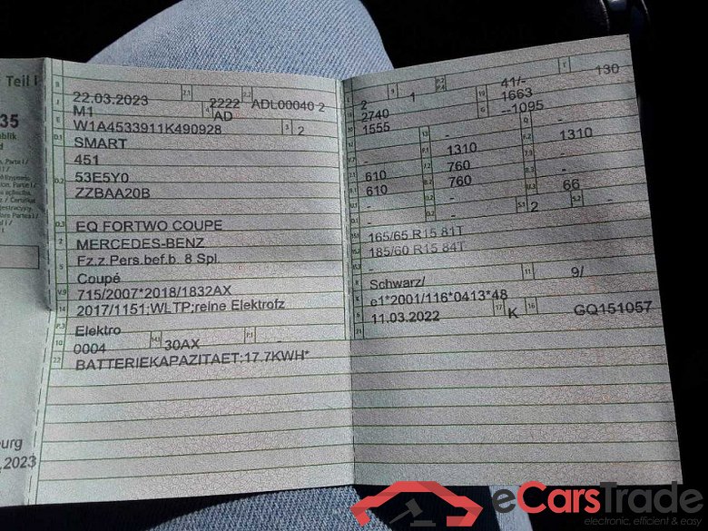 Smart fortwo coupe (11.2014->) DE - LimS3 electric drive / EQ, EQ passion, (Facelift) 2019 - 2023 #2