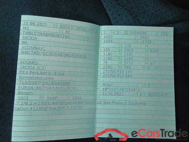 Skoda Kodiaq (NS)(2016->) DE - SUV5 2.0 TSI EU6d, Sportline 4x4 OPF (EURO 6d), 2021 - 2021 #2
