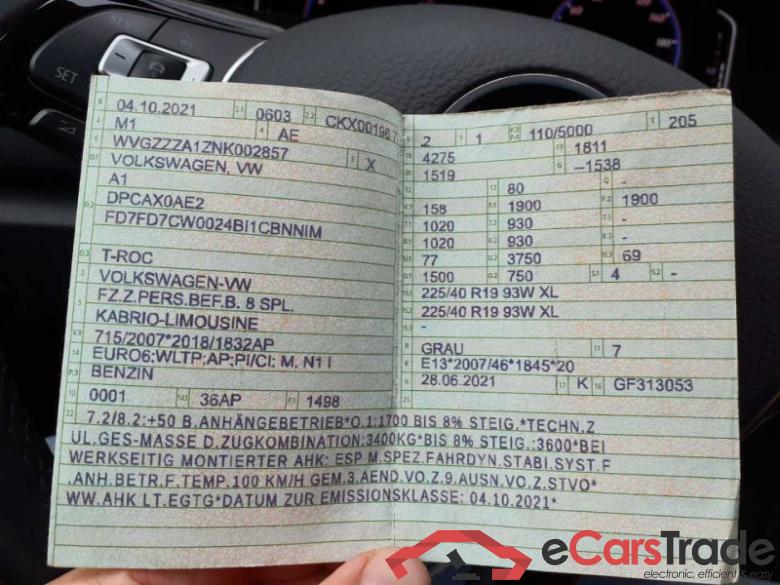 Volkswagen T-Roc Cabriolet (AC7)(12.2019->2021) DE - Ca2 1.5 TSI EU6d, R-Line OPF (EURO 6d), 2020 - 2021 #6