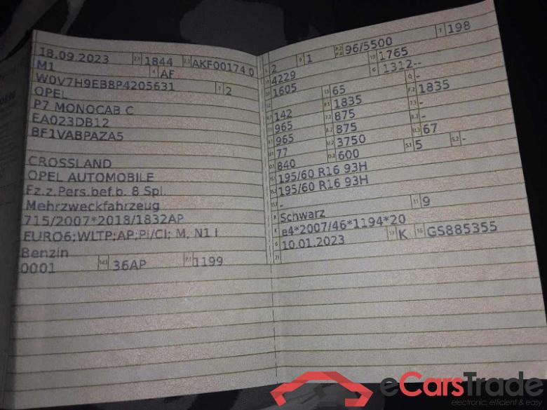 Opel Crossland (X)(2017->) DE - SUV5 1.2 Turbo EU6e, Elegance (EURO 6e), (Facelift) 2022 - 2024 #3