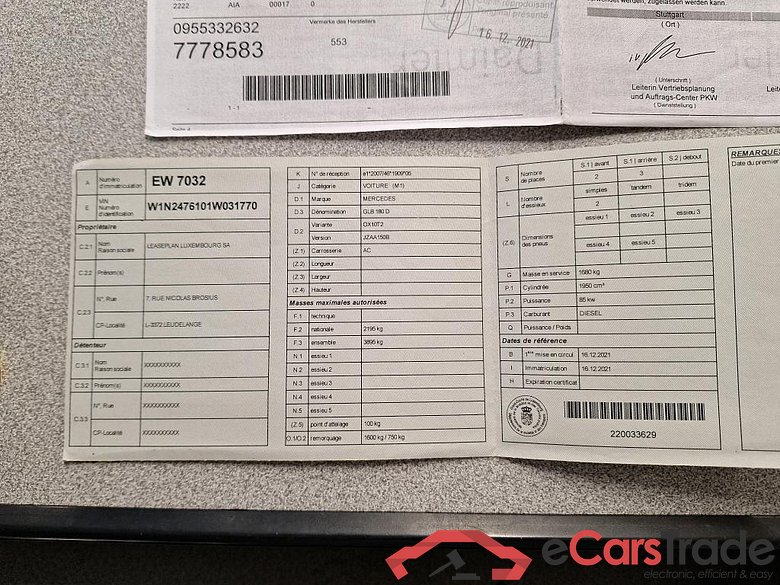 Mercedes-Benz GLB GLB 180 D #5