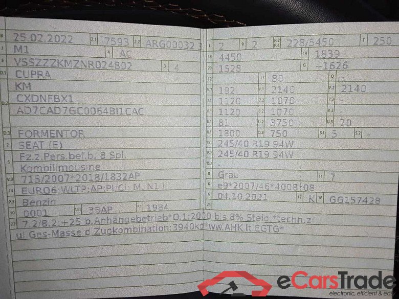 Cupra Formentor (KM7)(08.2020->) DE - SUV5 2.0 TSI EU6d, VZ 4 Drive, 2020 - 2024 #3