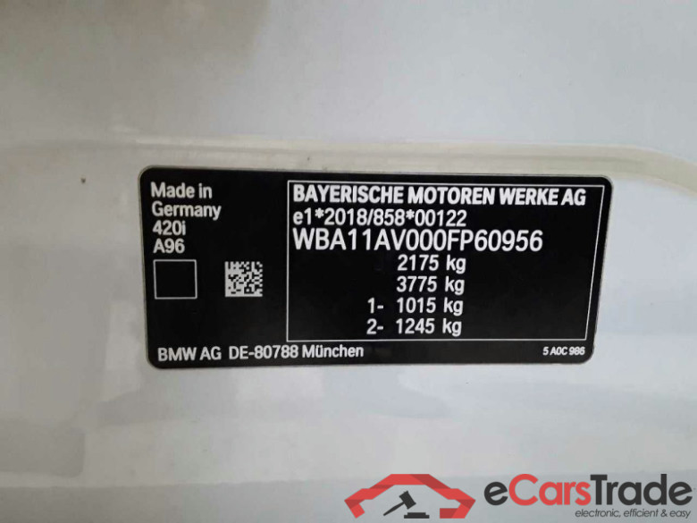 BMW 4 series DE - LimS4 420 i EU6d, M Sport OPF, 2021 - 2023 #3