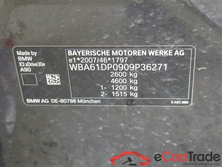 Baureihe X3 xDrive 30 e 2.0 215KW AT8 E6d #5