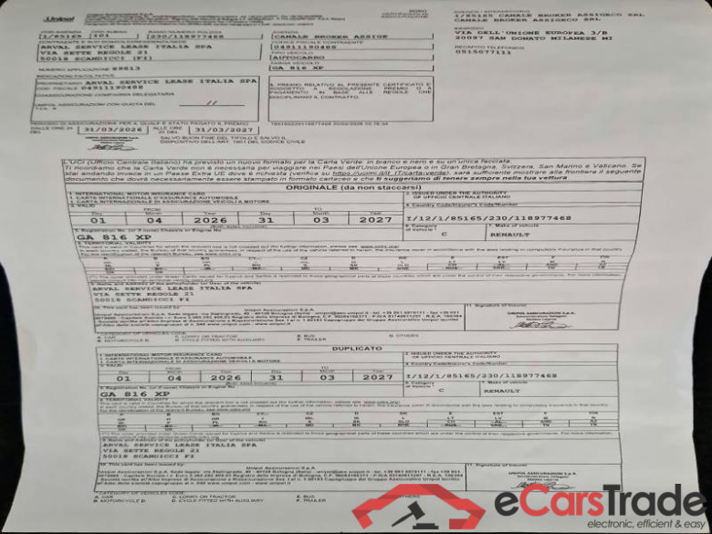 RENAULT TRAFIC / 2019 / 4P / FURGONE FG L1 H1 T29 ENERGY DCI 145 ICE