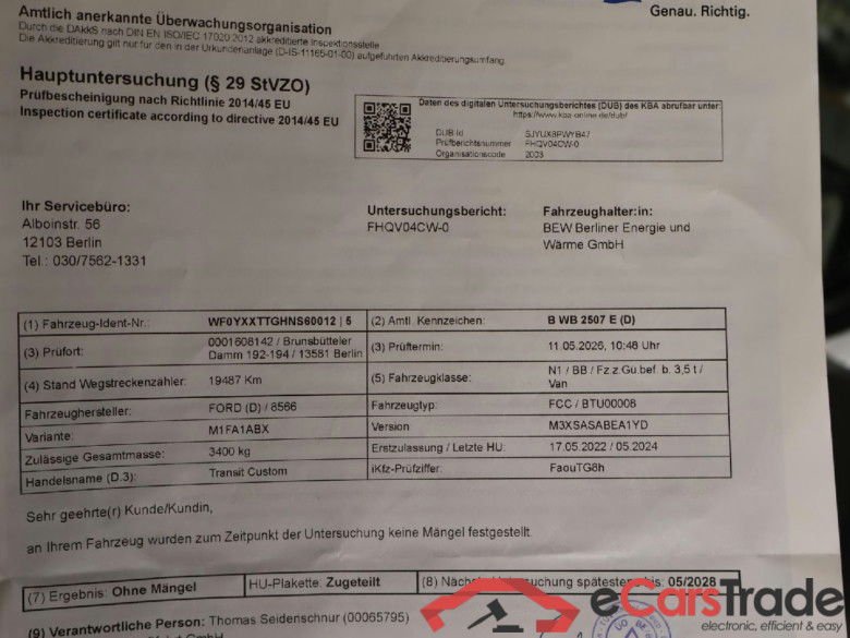 Transit Custom Kasten 340 L1 Hybrid Trend 1.0 EcoBoost 92KW E6d #2
